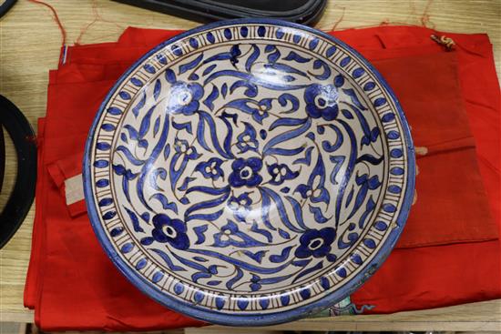 A John George 1967 pottery lamp and mixed ceramics